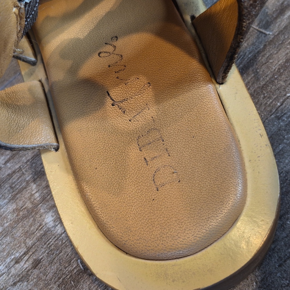 7/7.5 Diba True Genuine Leather Gladiator Sandals, Double Buckle Closure - Picture 6 of 13